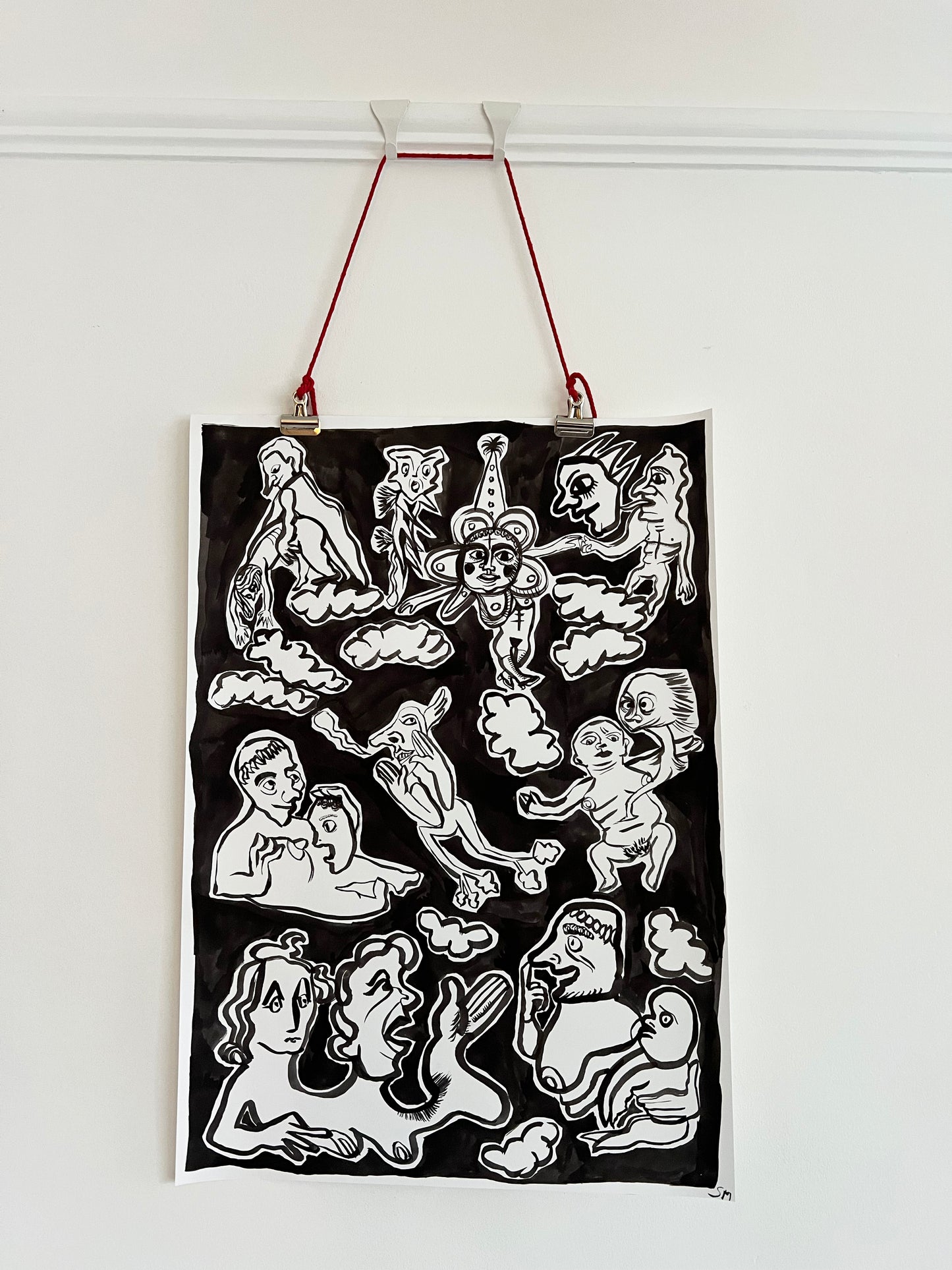 On It Goes, ink on A2 paper